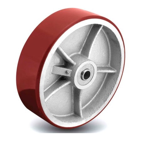 Colson 2 Series Wheel - 8 x 3 Polyurethane on Cast Iron 3/4 Roller Bearing 7.00008.979.7 WS